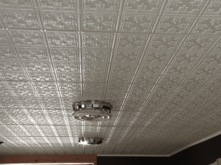 White-210 faux tin ceiling in kitchen