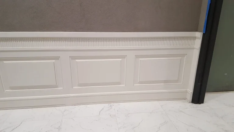 This 383 poplar was painted white in a wainscot application