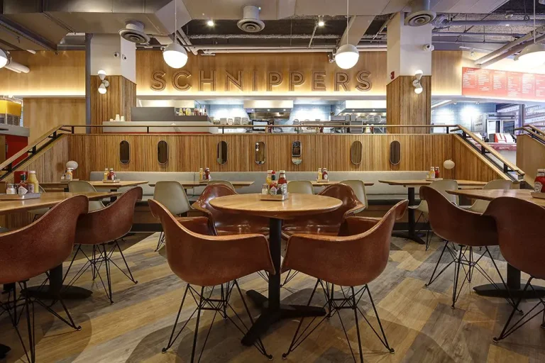 Solid wood tambour at Schnippers in NYC