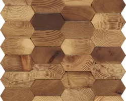 Forest Elements Mosaic Wood Wall Tiles: Stereo Honeycomb Close Up Image Forest Elements Mosaic Wood Wall Tiles: Stereo Honeycomb Close Up Image