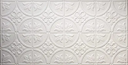 white glue up decorative-faux-tin-ceiling