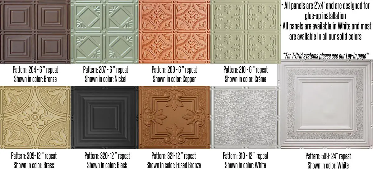 faux tin ceiling tile options