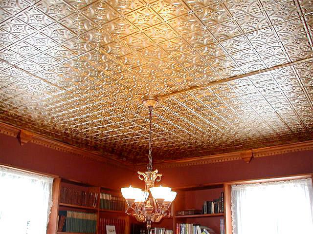 glue up faux tin ceiling tile